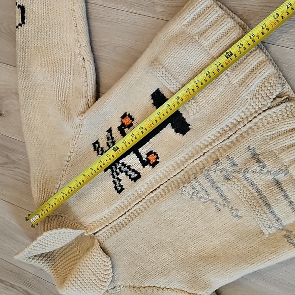 Vintage Wool Cowichan Style Locomotive Train Cardigan Sweater, XS/Sm *Wear - Picture 15 of 16